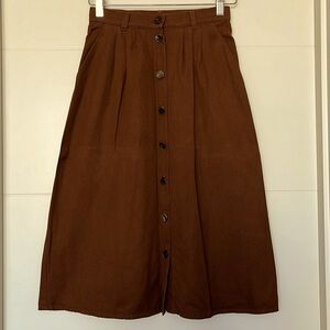 Sezane A-line Skirt Caramel Cotton Twill XS